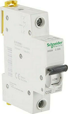 Schneider Electric Acti 9 iK60N 1-Pole Automatic Circuit Breaker 32A C32A 6kA A9K24132