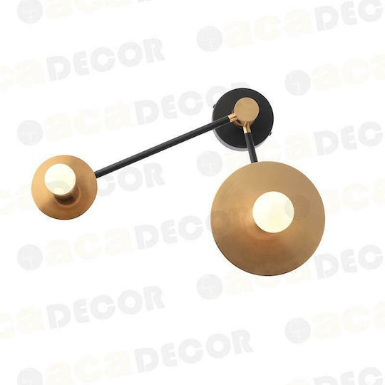 Aca Clock Modern Lamp Wall with Socket E27 Gold 74x23x18cm