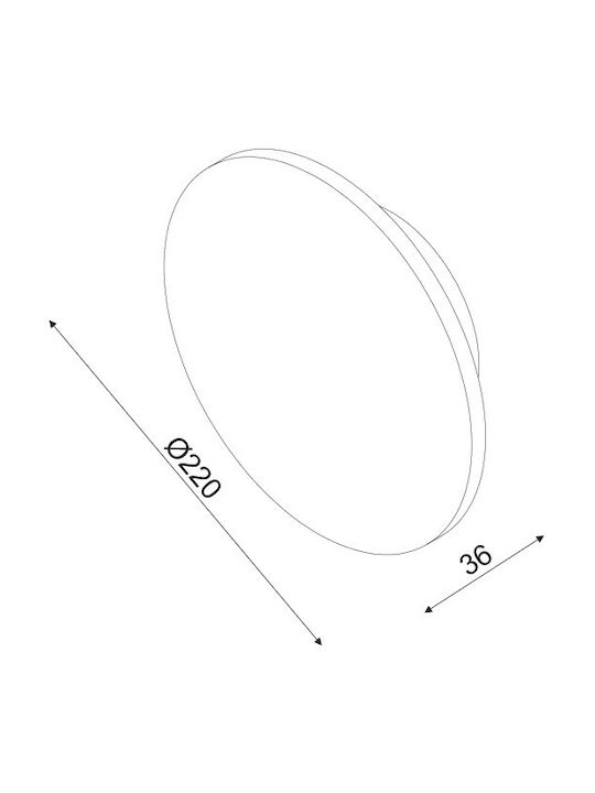 Aca Eclipse Modern Lamp Wall with Integrated LED and Warm White Light Black 22cm