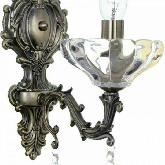 Aca Sarto Vintage Lamp Wall with Socket E14 Bronze 34x25x13cm