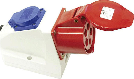 PCElectric Female Industrial Socket Πρίζα Επιτοίχια Θηλυκό 5P 16A IP44 9215-6