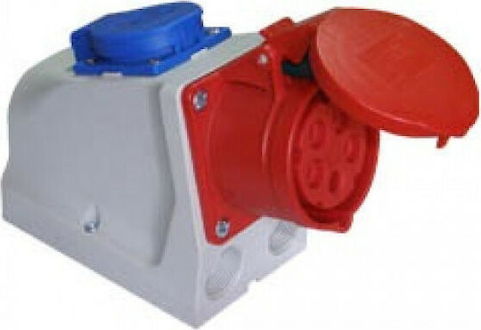 PCElectric Female Industrial Socket Πρίζα Επιτοίχια Θηλυκό 5P 16A IP44 9215-6