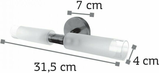 Inlight Modern Lamp Wall with Socket G9 Nickel Matt 31.5cm