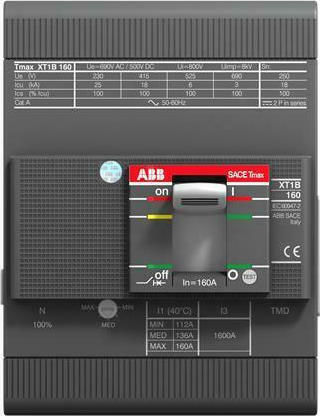 Abb XT1B Industrial Automatic Power Αυτόματος Διακόπτης Ισχύος 160A 4P (56-80A) 45502