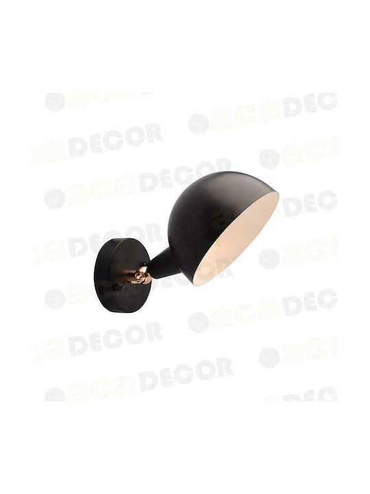 Aca Modern Lamp Wall with Socket E14 Black 15x12cm