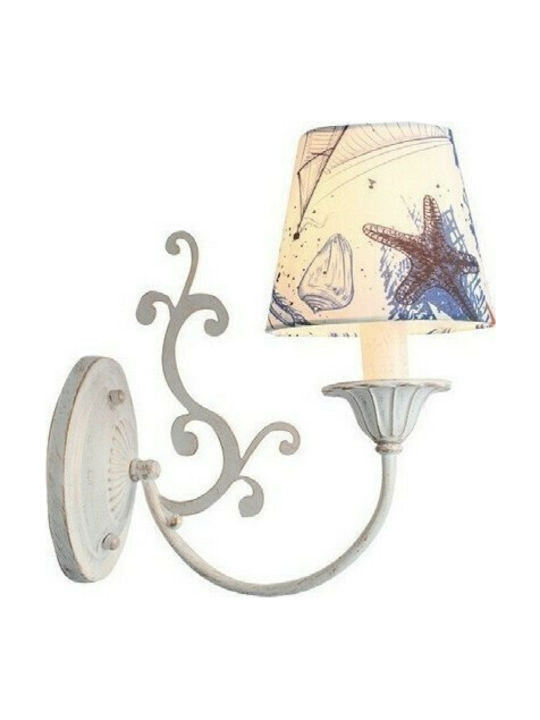 Aca Vintage Lamp Wall with Socket E14 White 14x30x14cm