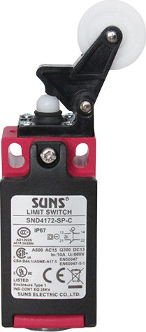 Suns SND4172-SP-C Industrial Terminal Τερματικός Διακόπτης με Ροδάκι σε Κεκλιμένο Βραχίoνα 10A 600VAC 03.015.0075