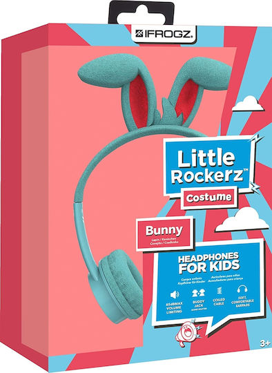 iFrogz Little Rockerz Costume Bunny Ενσύρματα Παιδικά On Ear Ακουστικά Τιρκουάζ