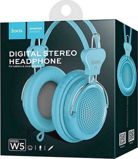 Hoco W5 Cu fir Over Ear Căști cu Radio Albastru deschis