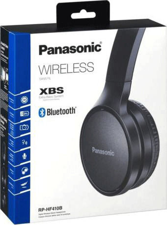 Panasonic RP-HF410BE Безжични Bluetooth On Ear Слушалки с 24 часа Работа и Бързо Зареждане Черни
