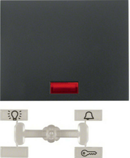 Hager K.1 Lighting Switch Front Switch/Mute Illuminated in Gray Color 14157006