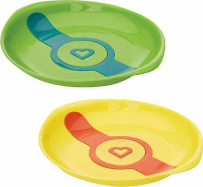 Munchkin Kinderteller aus Kunststoff Yellow/Green 2Stück 12104