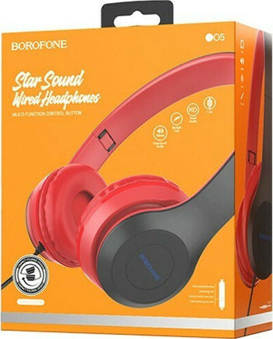 Borofone Star Ενσύρματα On Ear Ακουστικά Κόκκινα