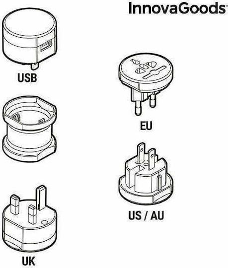 InnovaGoods Αντάπτορας Πρίζας από Universal με 1 Θύρες USB