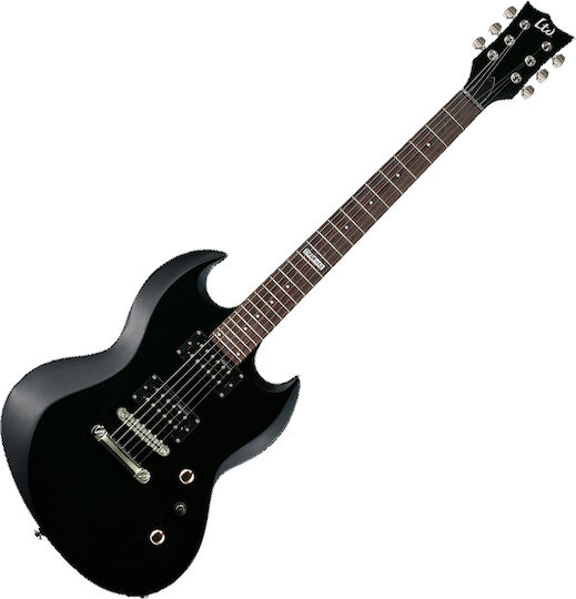 ESP LTD Viper-10 Комплект Електрическа Китара SG с HH Конфигурация на Пикапите Черно с Калъф