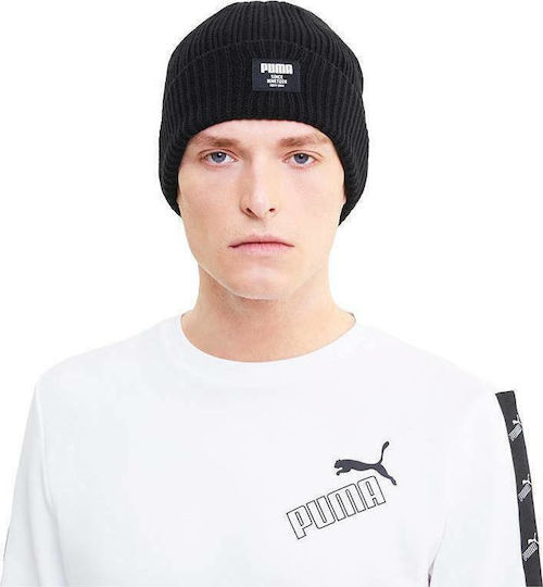 Beanie Clasic Cu Coastă Pentru Bărbați Căciulă Neagră Culoare Full Face