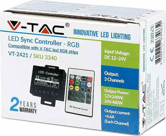 V-TAC VT-2421 Ασύρματο RGB Controller RF με Τηλεχειριστήριο 3340