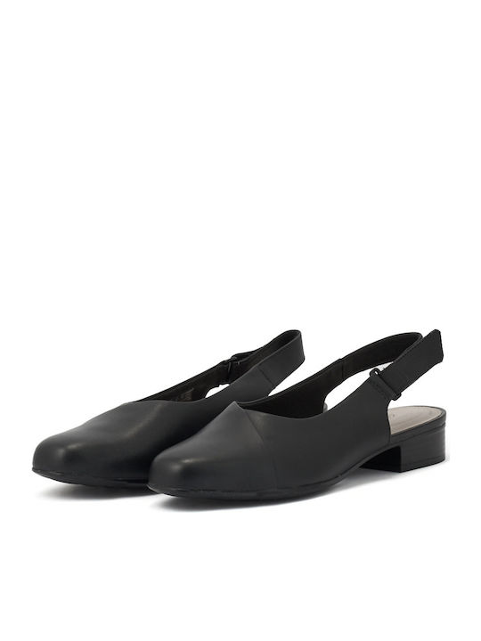 Clarks Juliet Pull Lederne Damen Ballerinas Slingback in Schwarz Farbe