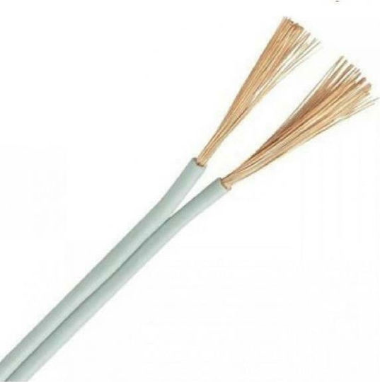 Eurolamp Power Cord Type NYL with Cable Cross Section 2x0.75mm² in White Colour 1m Flexible