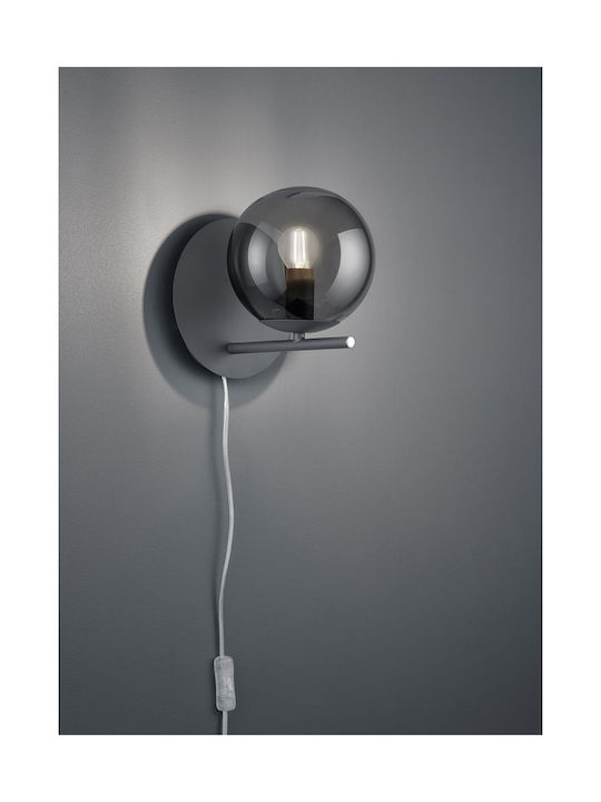 Trio Lighting Pure Модерен Осветително тяло За стена С щепсел с фасунга E14 и ключ Сребрист 18см.