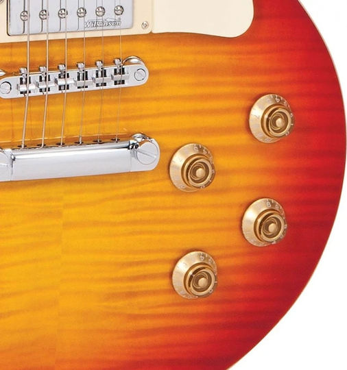 Vintage V100 ReIssued Electric Guitar Single cut with HH Pickup Configuration Cherry Sunburst