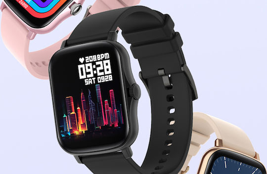 Colmi P8 Plus 43mm Smartwatch με Παλμογράφο (Μαύρο)
