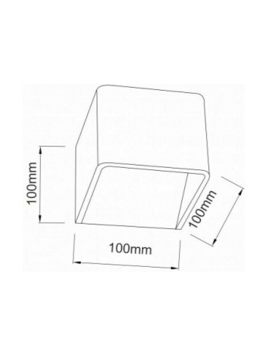 Aca Nephele Modern Lamp Wall with Integrated LED and Warm White Light Copper 10x10x10cm