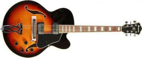Ibanez AF75 Електрическа Китара ES с HH Конфигурация на Пикапите Brown Sunburst
