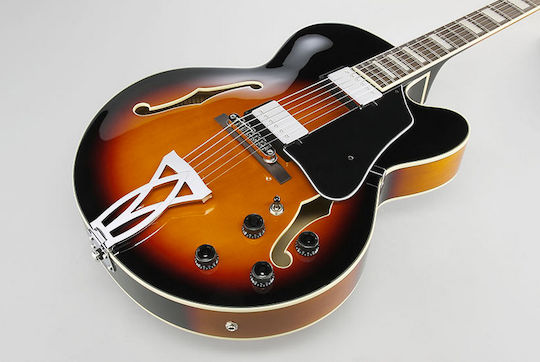Ibanez AF75 Електрическа Китара ES с HH Конфигурация на Пикапите Brown Sunburst