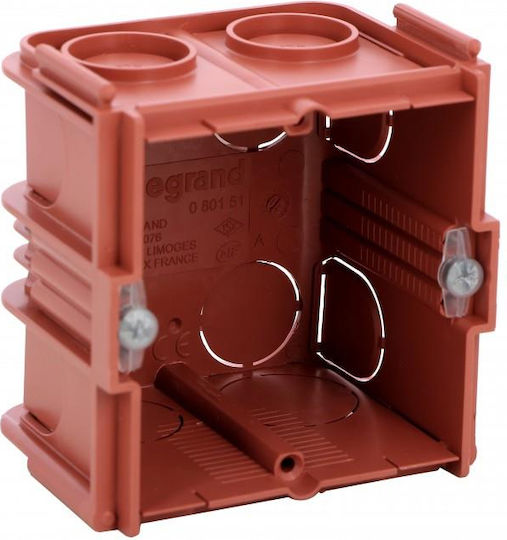 Legrand Batibox Cutie electrică îngropată Ramificare IP20 Comutator priză perete 1 poziție în culoarea Roșu