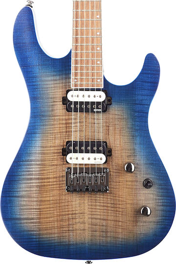 Cort KX-300 Elektrische Gitarre Stratocaster mit HH Tonabnehmerkonfiguration Open Pore Cobalt Burst