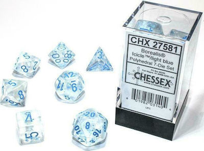 Chessex Luminary Icicle/ Light Blue Polyhedral