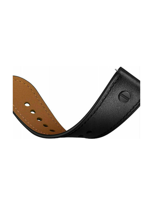 Tech-Protect Screwband Strap Leather Black (Galaxy Watch4/5/6/7/FE/4 Classic/6 Classic/5 Pro) TPRSSCW4B