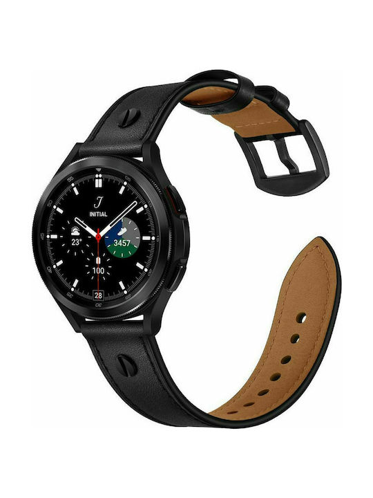 Tech-Protect Screwband Strap Leather Black (Galaxy Watch4/5/6/7/FE/4 Classic/6 Classic/5 Pro) TPRSSCW4B