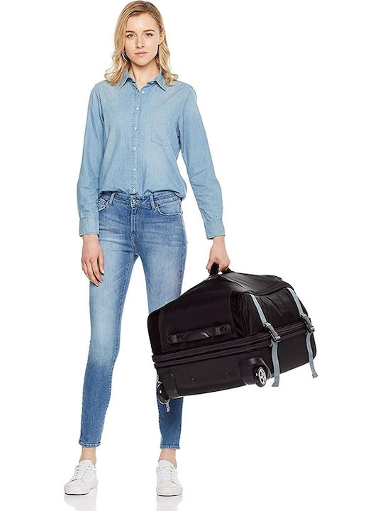 Amazon Comfort Luxury Luggage Valiză de Călătorie Medie din Material Textil Neagră cu 2 Roți Înălțime 63cm