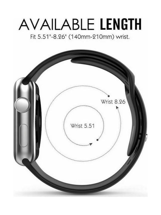 Tech-Protect Icon Strap Silicone with Pin Black (Apple Watch 44/45/46mm/Ultra 49mm)
