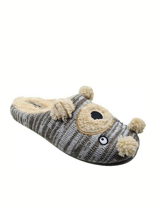 Damen Hausschuhe mit Tiermotiven Beige