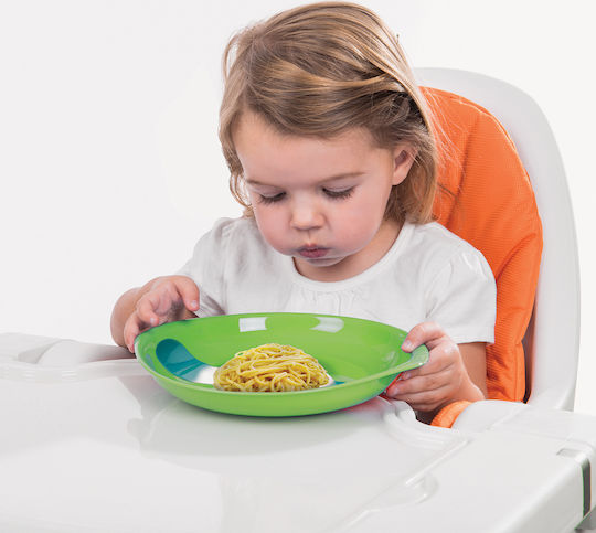 Munchkin Παιδικό Πιάτο Φαγητού Hot Plates από Πλαστικό Πορτοκαλί & Πράσινο 2τμχ