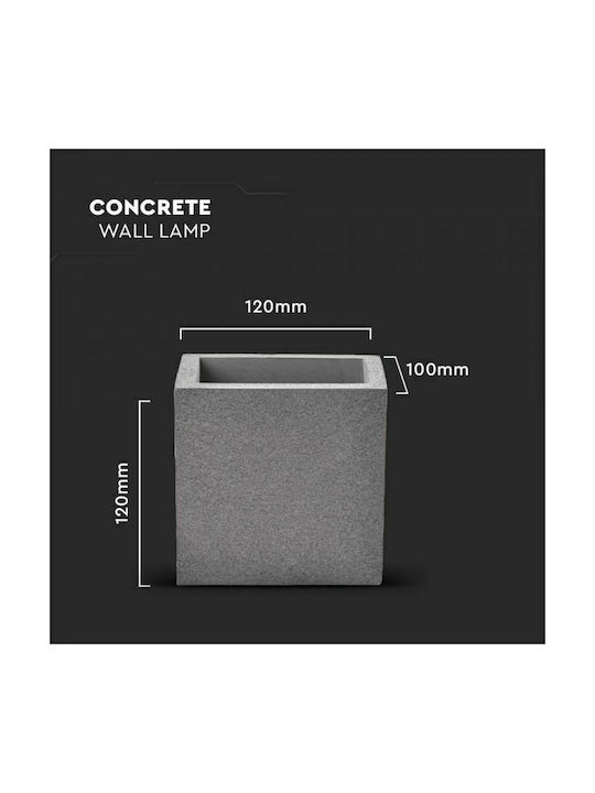V-TAC Classic Lamp Wall with Socket G9 Gray 12x12x10cm