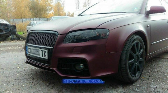 Bumper Grills Car Front S Line Design with Chrome Grille Compatible with Audi A4 2004-2008