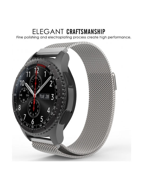 Milanese QuickFit Magnetic Strap Stainless Steel Silver (Galaxy Watch (46mm) / Gear S3)
