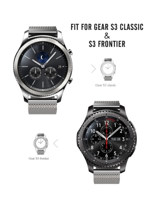 Milanese QuickFit Magnetic Strap Stainless Steel Silver (Galaxy Watch (46mm) / Gear S3)