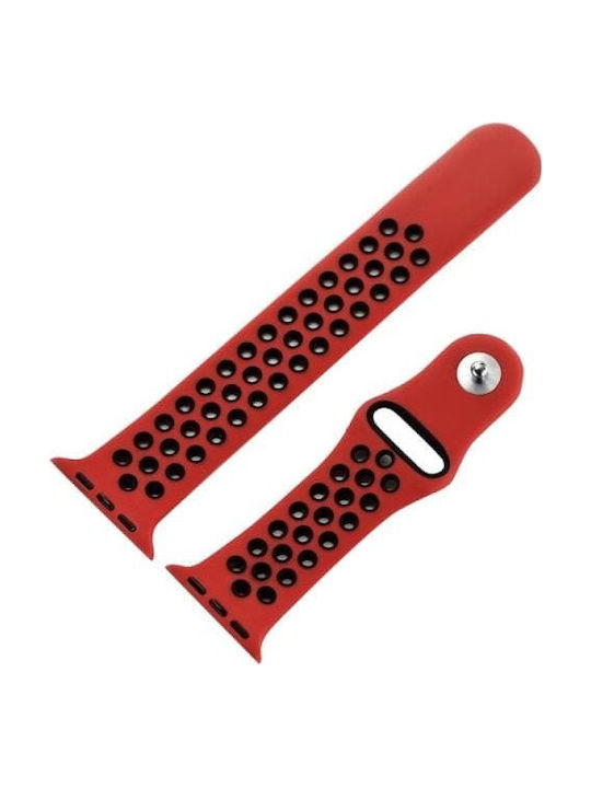 Armband Silikon mit Pin Black/Red (Apple Watch 44/45/46mm/Ultra 49mm) WA1231RB