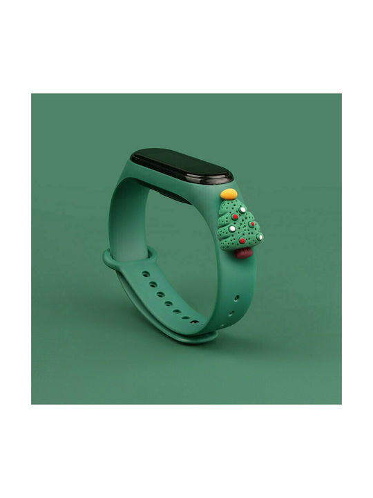 Hurtel Christmas Holidays Strap Silicone with Pin Dark Green Christmas Tree 2 (Mi Band 3/Mi Smart Band 4)