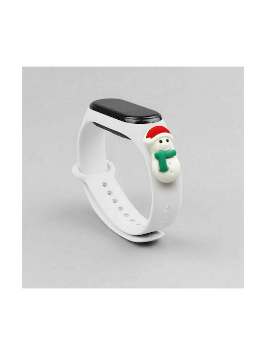 Hurtel Christmas Holidays Strap Silicone with Pin White Snowman 1 (Mi Band 3/Mi Smart Band 4)