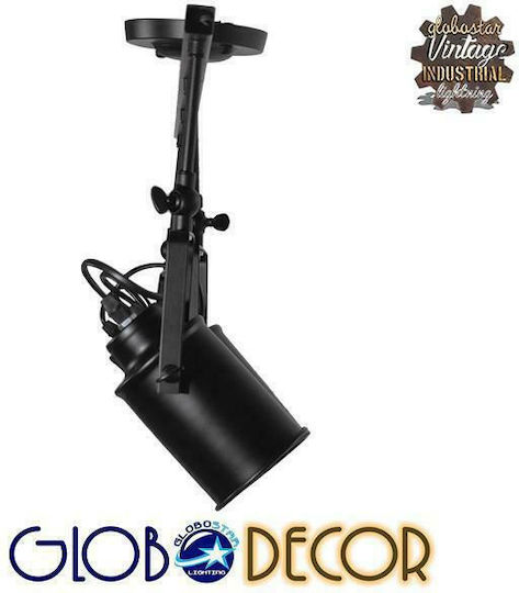 GloboStar Industrial Hollywood Σποτ με 4 Φώτα και με Ντουί E27 σε Μαύρο Χρώμα
