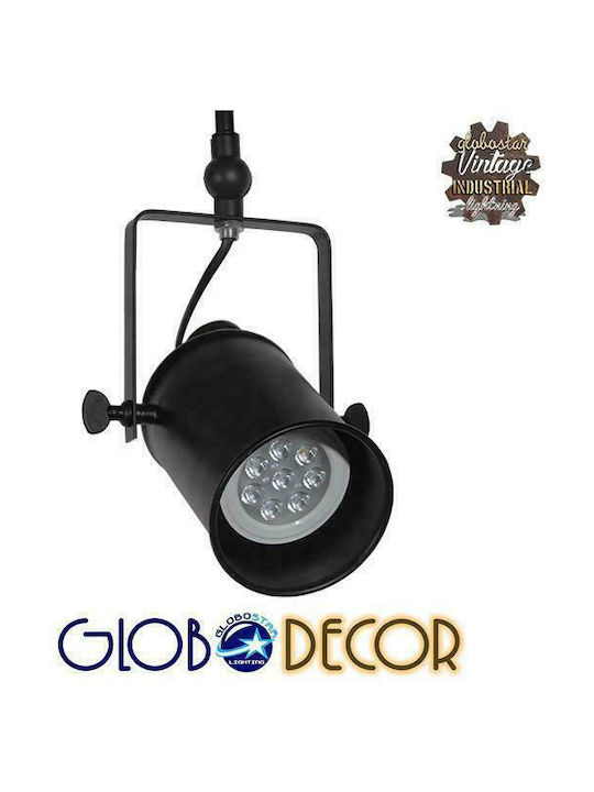 GloboStar Industrial Hollywood Double Spot with Socket E27 in Black Color
