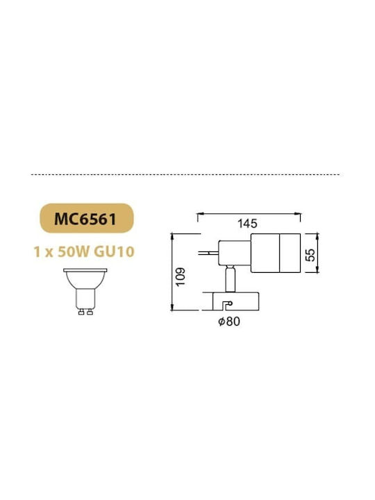 Aca Platinum Einzel Spot mit Fassung GU10 in Silber Farbe