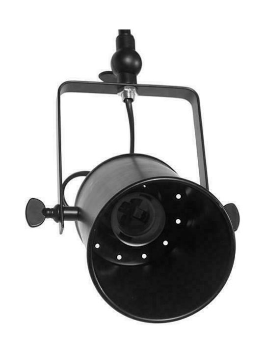 GloboStar Industrial Hollywood Single Spot with Socket E27 in Black Color