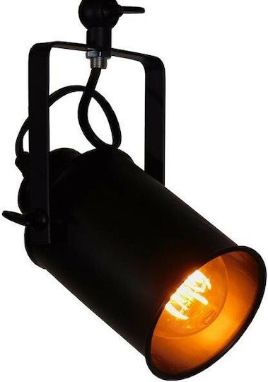 GloboStar Industrial Hollywood Единично Спот с Цокъл E27 в Черен Цвят
